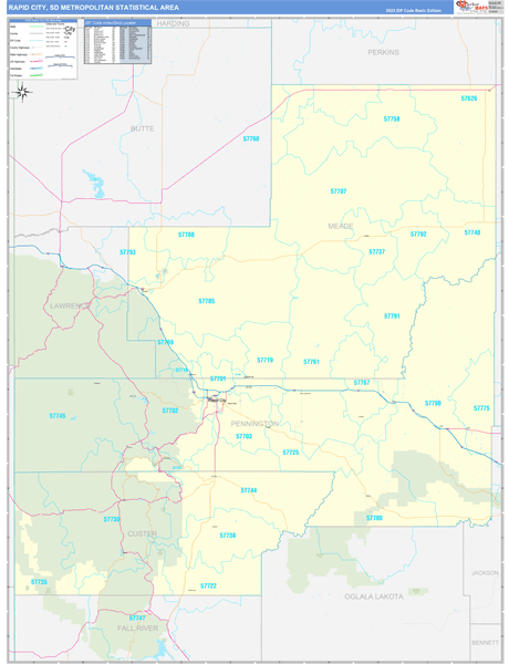 Rapid City Metro Area Digital Map Basic Style